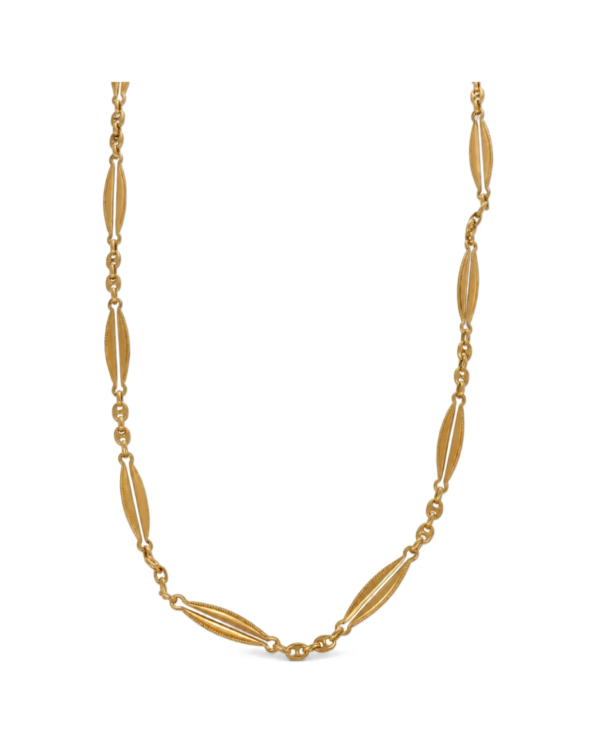 Collana oro giallo modello vintage, oro 18 kt, lunghezza 59,5 cm