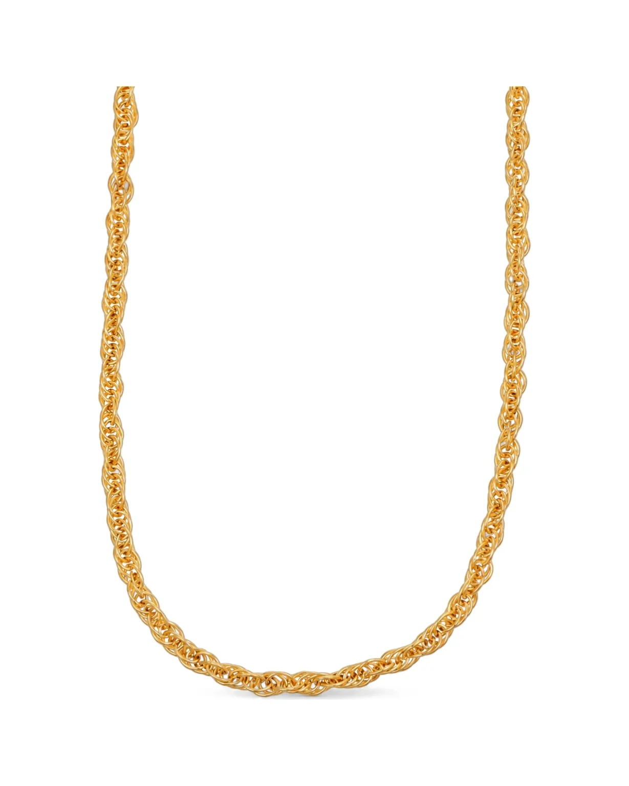 Collana oro giallo torcion morbida, oro 18 kt, lunghezza 70,5 cm
