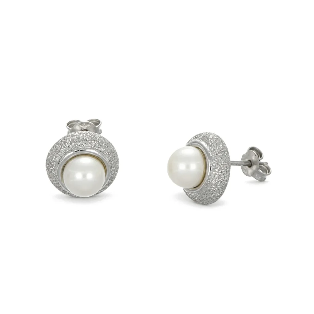 Orecchini oro bianco con perla