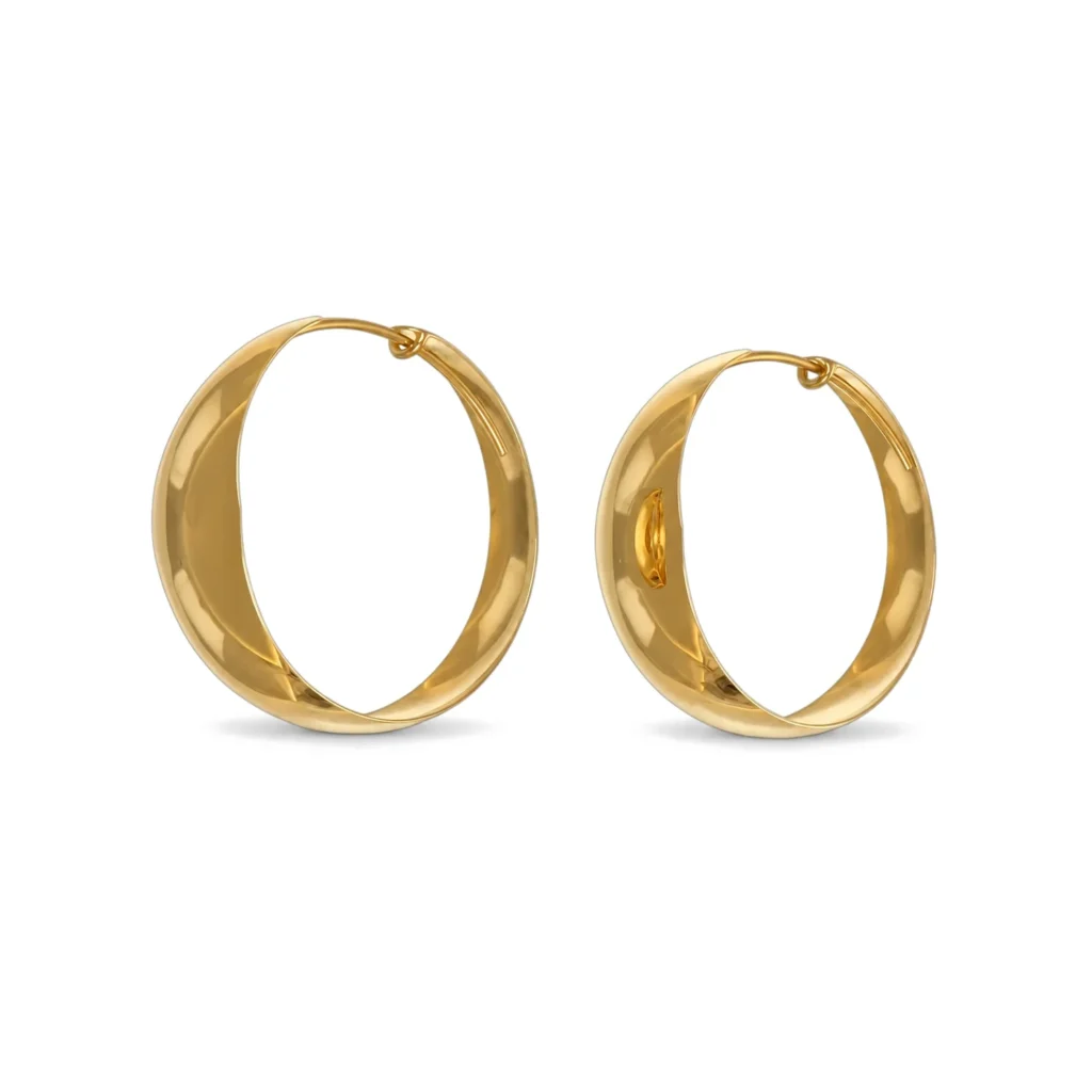Orecchini oro giallo cerchi, oro 18 kt
