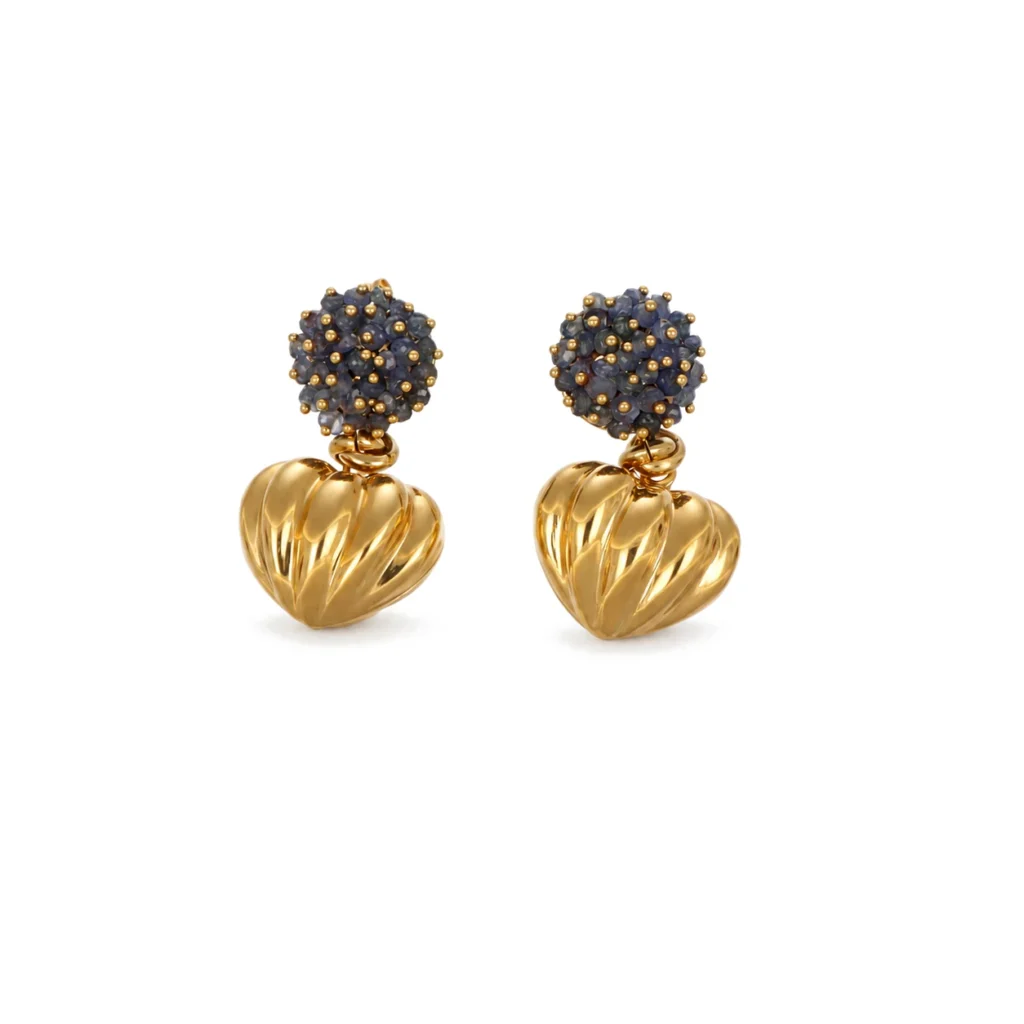 Orecchini oro giallo con zirconi, oro 18 kt