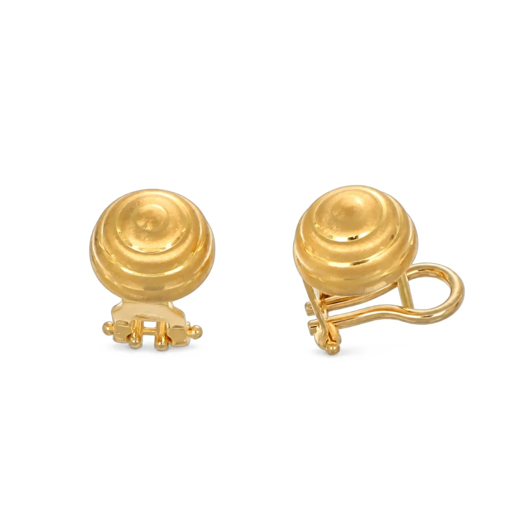 Orecchini oro giallo lucido satinato, oro 18 kt
