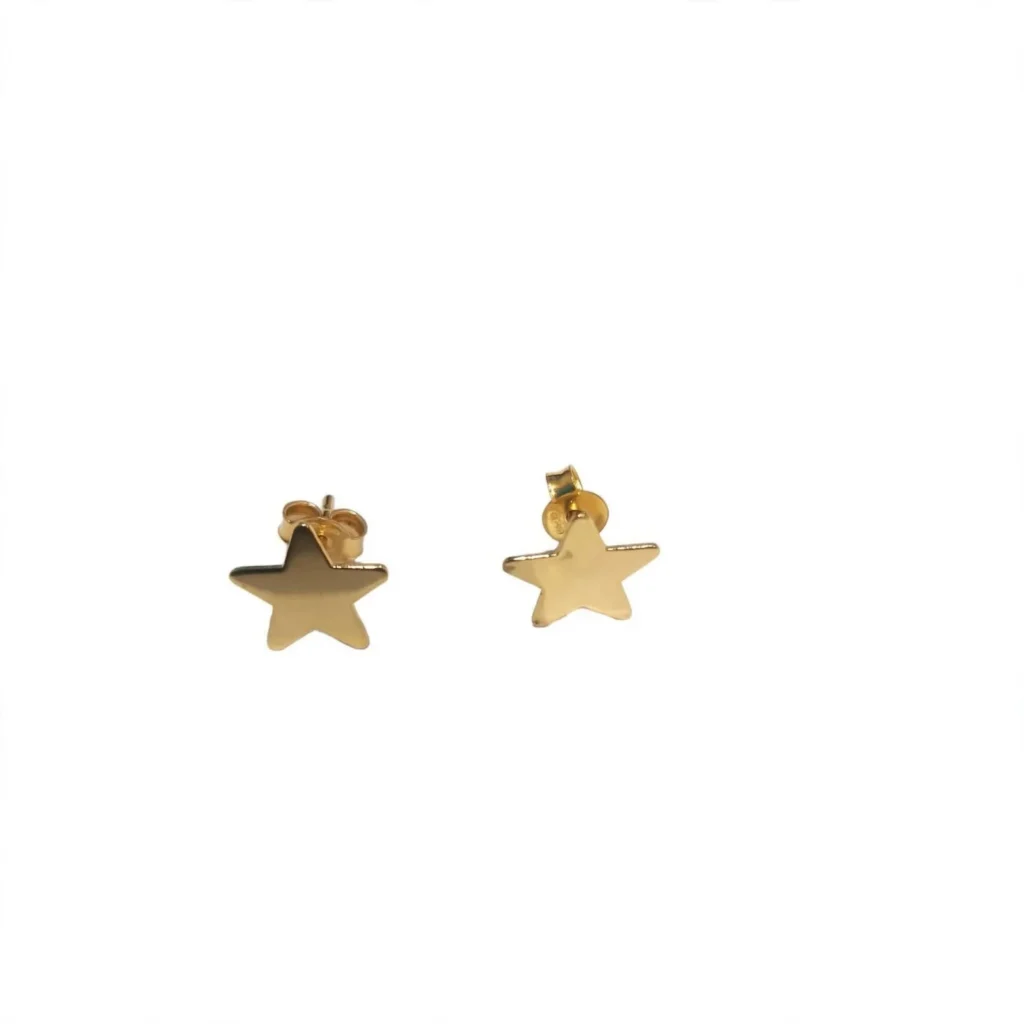 Orecchini oro giallo stella, oro 18 kt